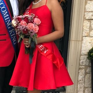 bright red prom dress